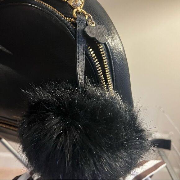 Henri Bendel Soho Backpack - Black - with Pom